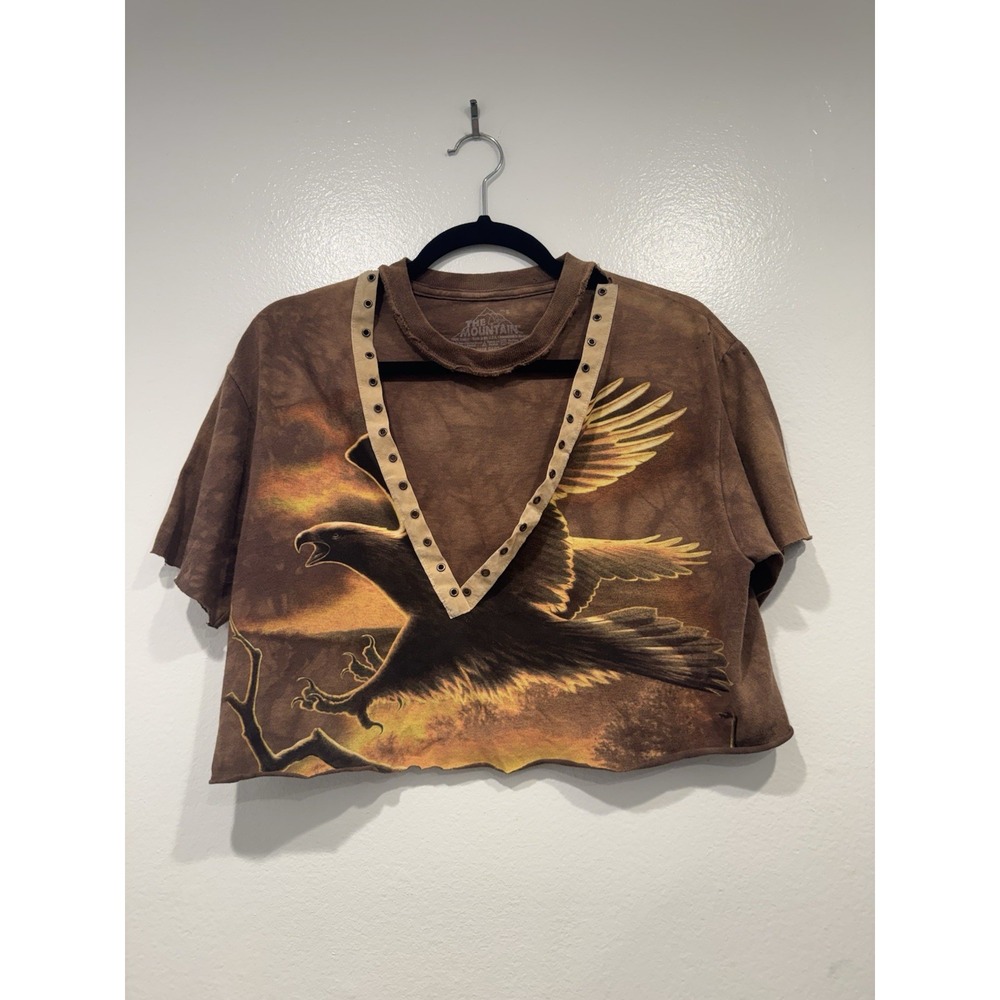 The Mountain Eagle Cropped Shirt Festival Low Cut Country Cowgirl Y2K Look Sexy